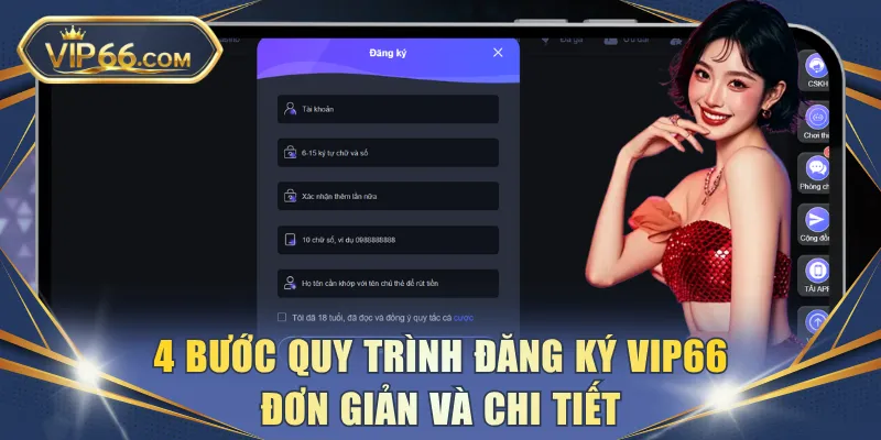 4 bước quy trình đăng ký VIP66 đơn giản và chi tiết